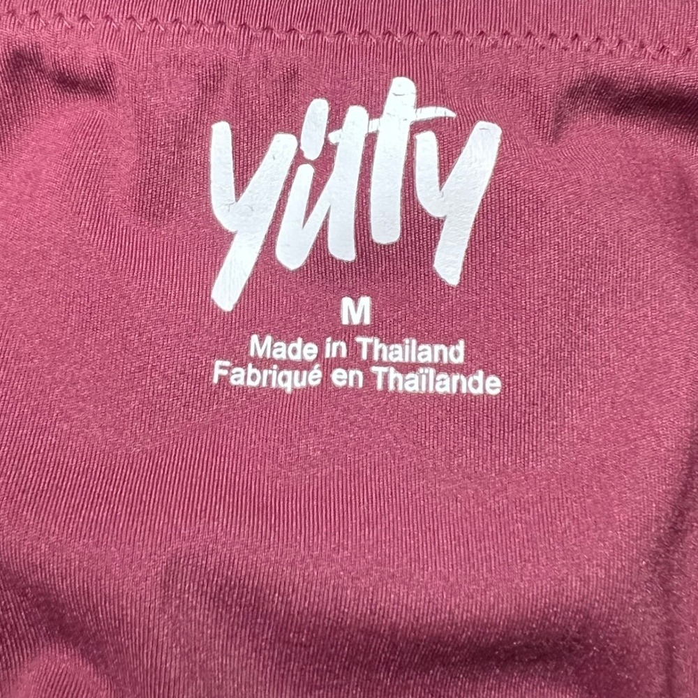 Yitty Womens Size Medium Ribbed Racerback Sports Bra Maroon Crop Top Athletic - Picture 6 of 12